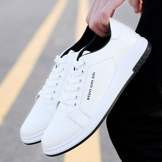 بوتيك جديد أحذية رجالي عادية أحذية الدانتيل الأحذية الكورية الأحذية البيضاء أزياء بالجملة