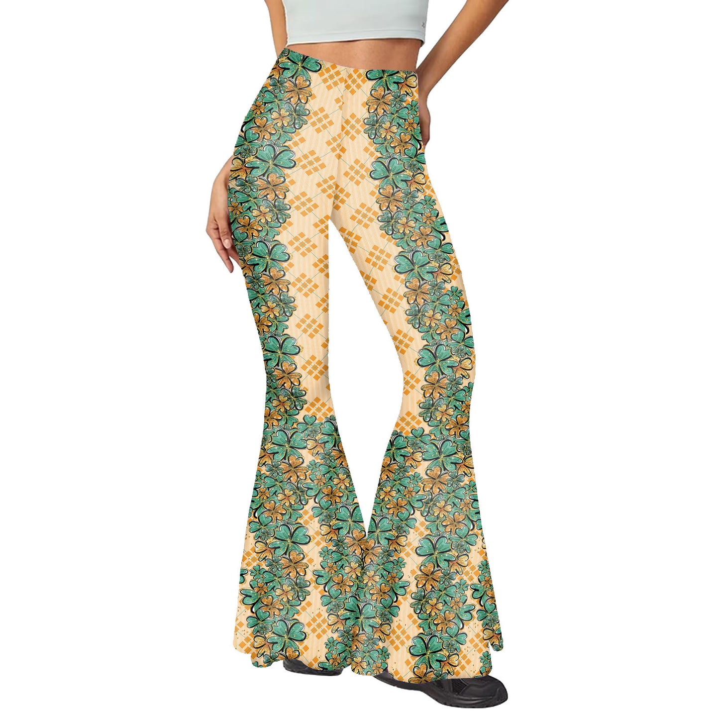 Fashion Casual Digital Printing Women's Bell-bottom Pants