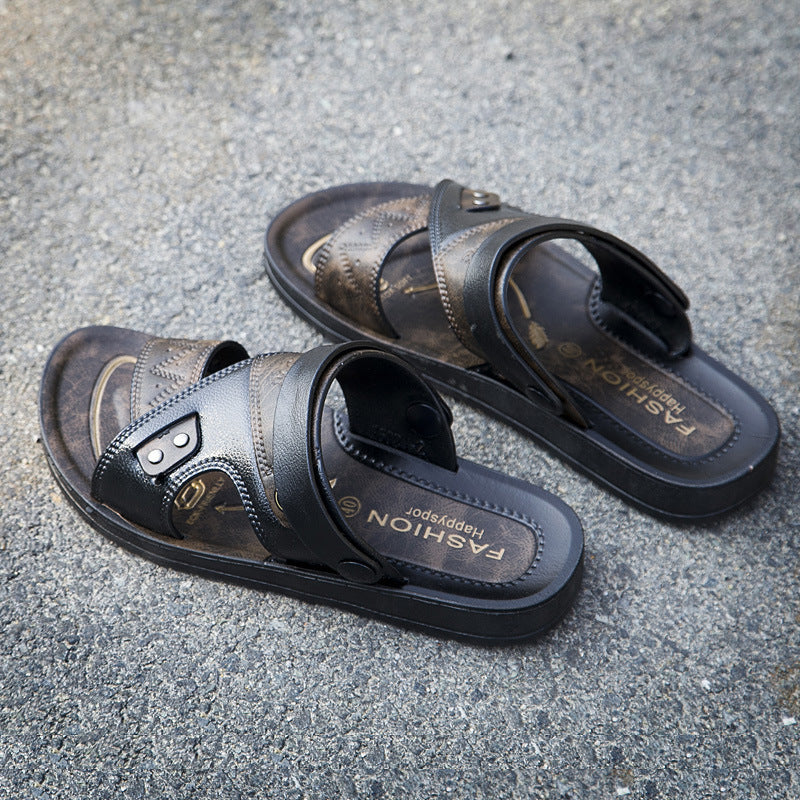 أحذية الشاطئ الكاجوال للرجال، صنادل وشباشب ذات الاستخدام المزدوج غير قابلة للانزلاق