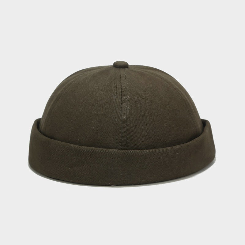 قبعة مالك الأرض ذات لون سادة من القطن بتصميم عتيق للرجال