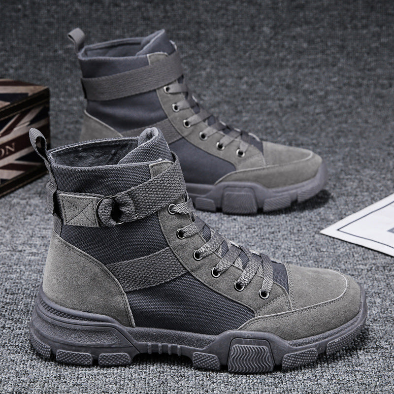 Men's Martin Boots Canvas Workwear High-Top Shoes