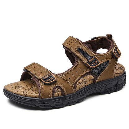 Summer New Leather Sandals Men's Outdoor Leisure Sports Beach Shoes