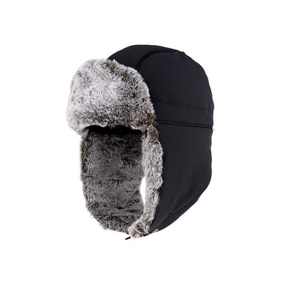 قبعة شتوية باردة ودافئة بالإضافة إلى قناع مخملي لحماية الوجه
