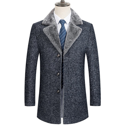 Woolen Coat Autumn And Winter Clothing Middle-aged Men's Lapel