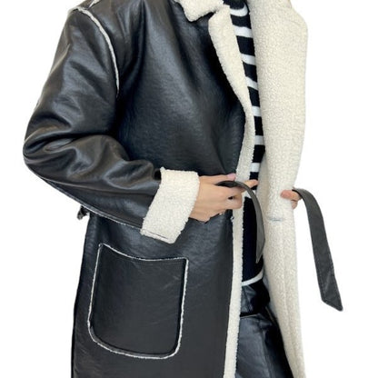 Casual Leather Thickened Trench Coat Loose Fashionable Jacket