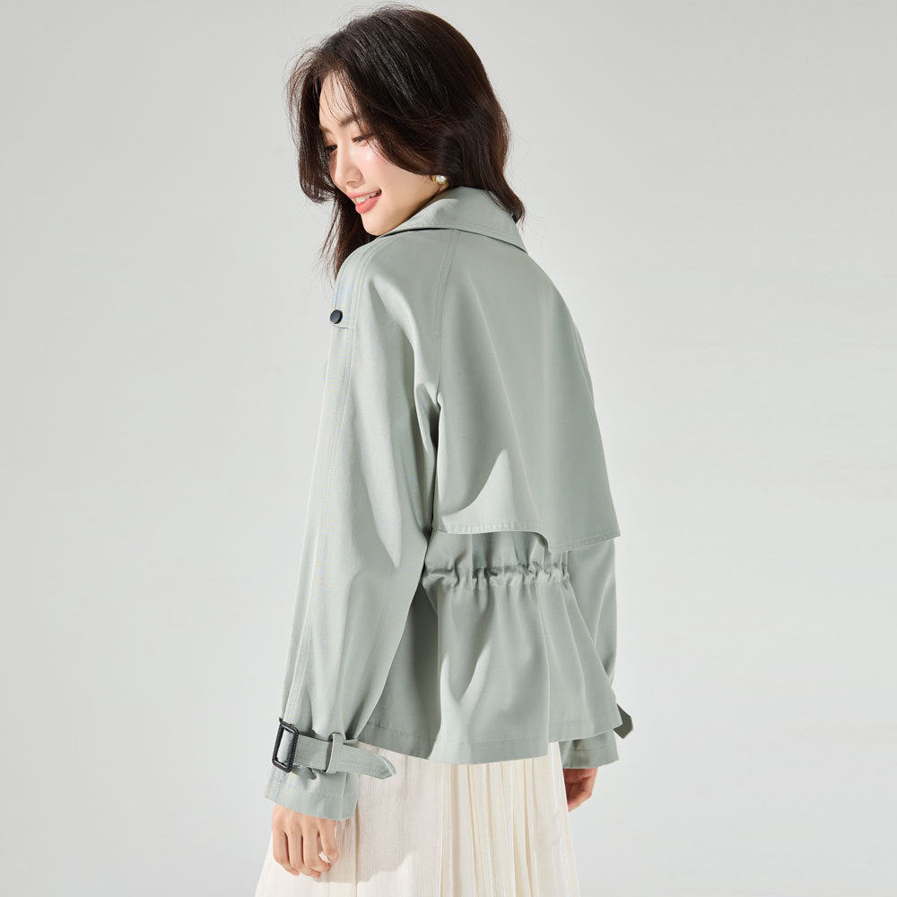 Comfortable Cotton, Not Easy To Wrinkle, Good Texture, Short Trench Coat