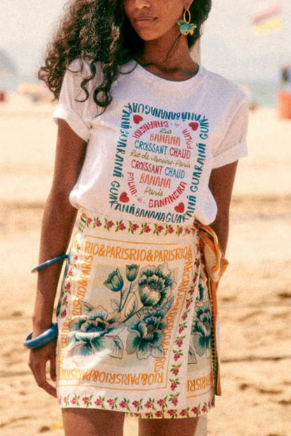 Women's Printed Lace-up Beach Trendy Skirt