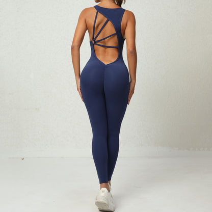 Jumpsuit Women's One-piece Yoga Sleeveless Workout Clothes Running Sportswear Stretch Tight Training Wear
