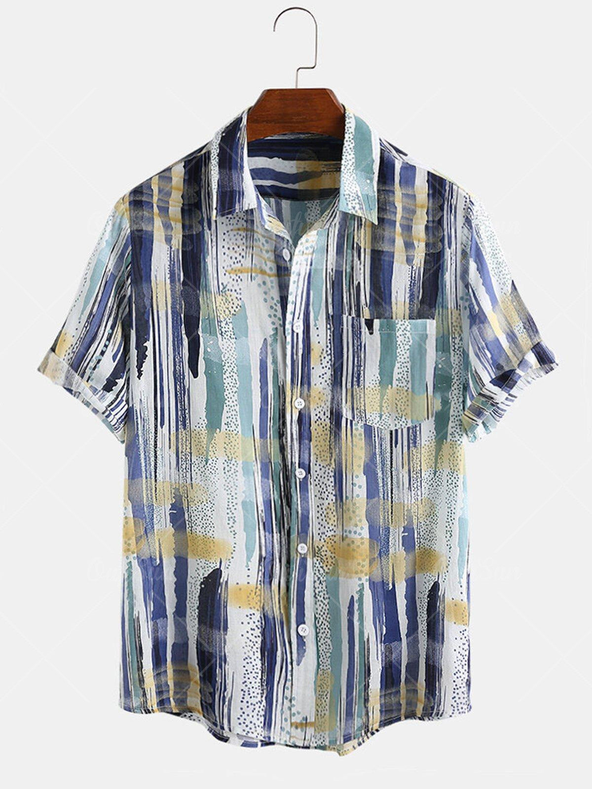 أزياء عارضة طباعة قمصان هاواي للرجال