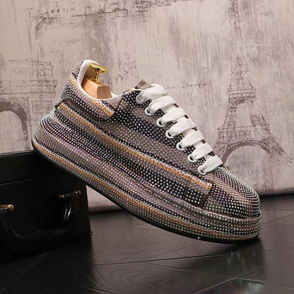 Men's Low Top Fashionable Rhinestone Casual Shoes