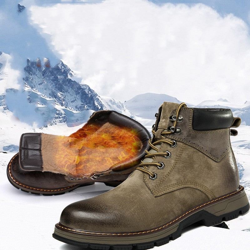 أحذية مارتن الجلدية الشتوية للرجال أحذية عالية الجودة بريطانية