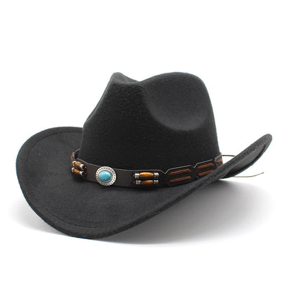 Woolen Hat, Turquoise Belt, Western Denim