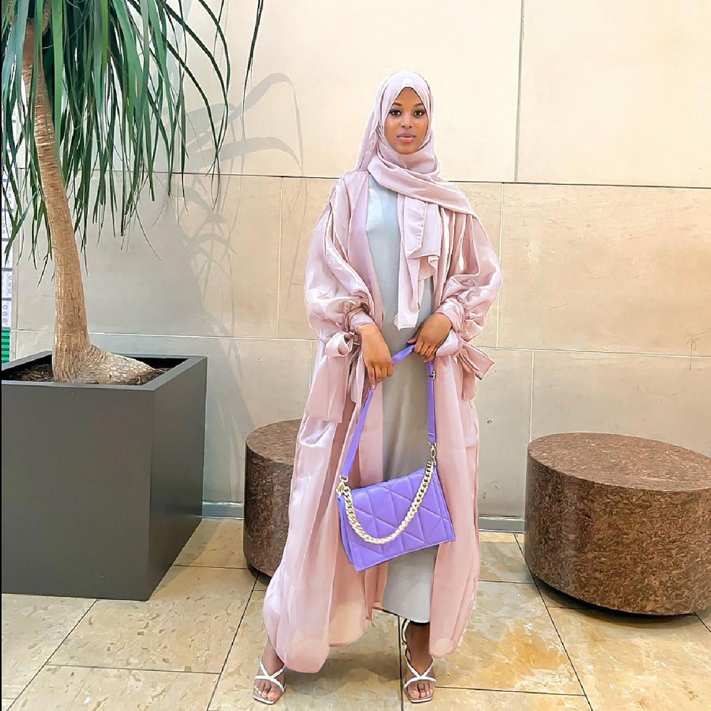 Six-color Middle East Arabic Cardigan Lace-up Bow Robe