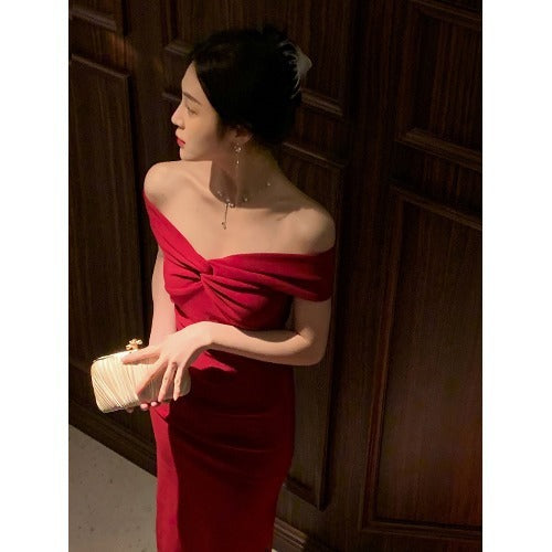 French Style Slim Fit Socialite Elegant Evening Dress Skirt Female Early Spring And Summer