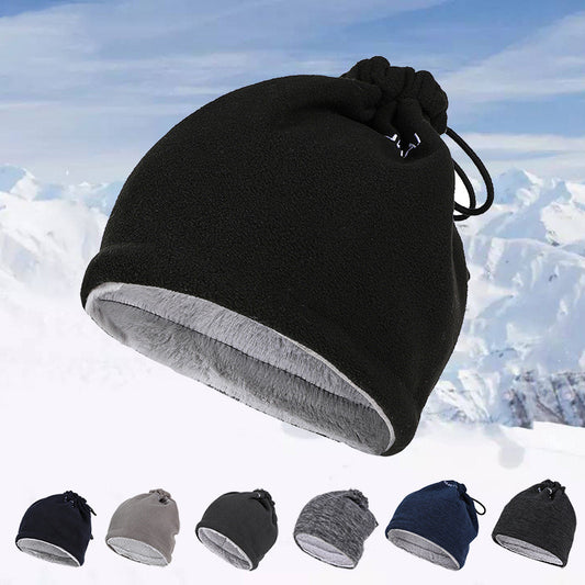 مريلة قطيفة للاستخدام الخارجي مقاومة للبرد وقبعة صوف دافئة مقاومة للرياح وعصرية