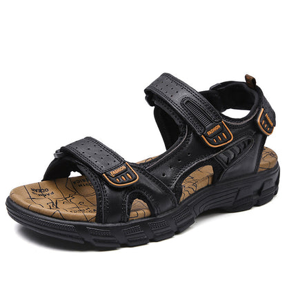 Summer New Leather Sandals Men's Outdoor Leisure Sports Beach Shoes