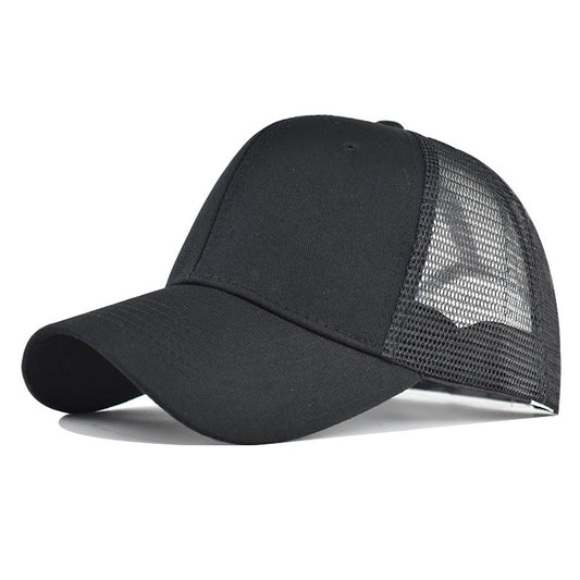 قبعة شبكية من القطن الخالص، قبعة بيسبول بسيطة من القطن الخالص تسمح بمرور الهواء