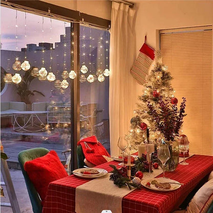 10 قطعة LED عيد الميلاد الستار مصباح الجنية ثلج متمنيا الكرة مصباح سلسلة عيد الميلاد نافذة الديكور عيد الميلاد ضوء الغرفة