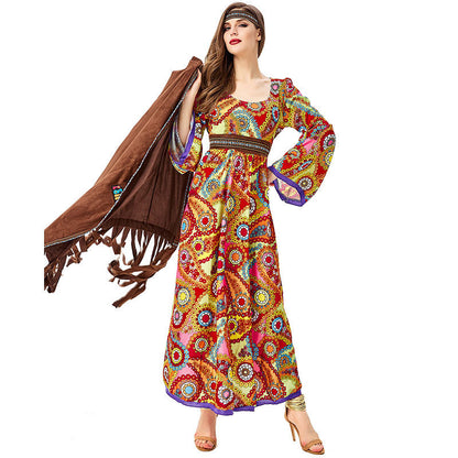 Vintage Disco Hippie Costume Primitive Tribal Goddess