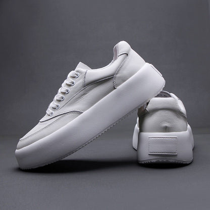 Cowhide Board Men's Shoes Niche Design Thick Sole Ultra-light Comfortable