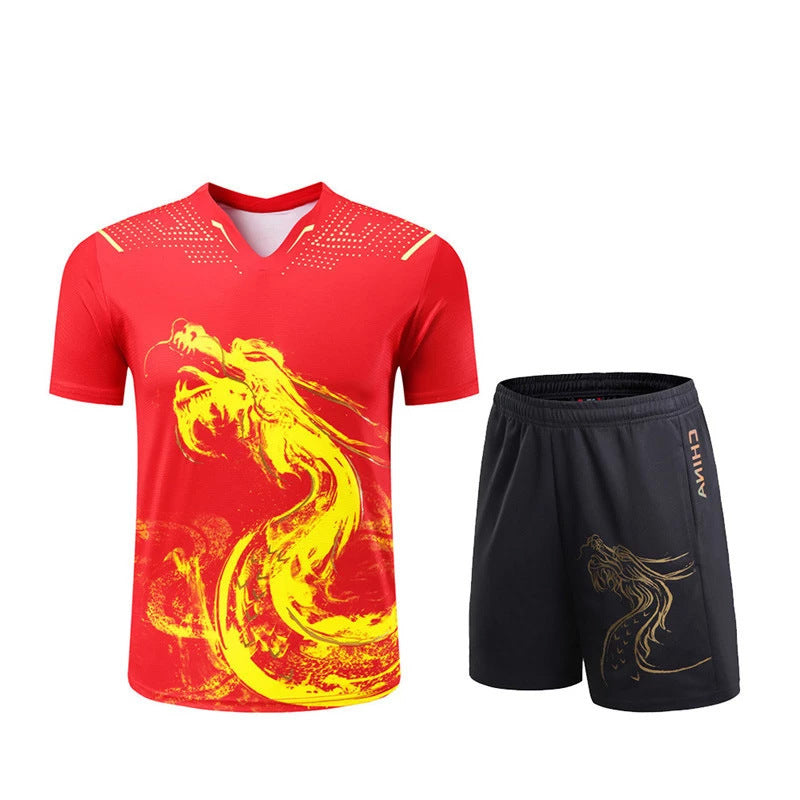 Aolong Clothing Group Purchase Quick-drying Badminton Clothing Suit Casual Men And Women Couple Sportswear Short Sleeve Table Tennis Wear Children