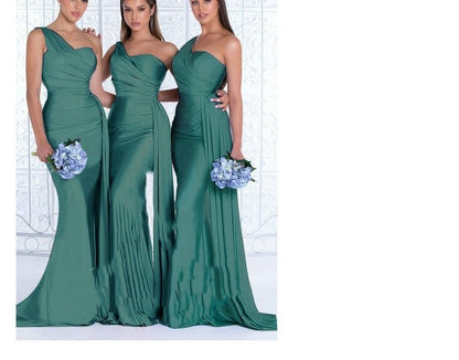 Plus Size Fat MM Mermaid One Shoulder Elegant Wedding Dress