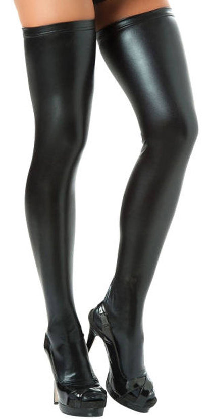 Patent Leather Socks Thigh Socks Faux Leather Pants