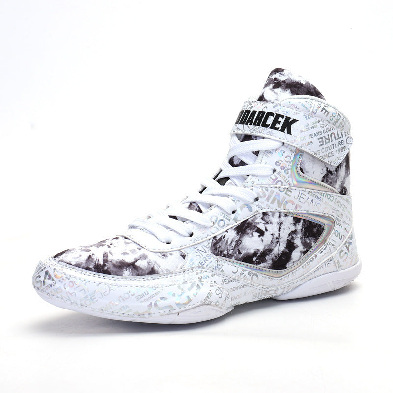 Men's Sneaker High-top Boxing Shoe Fashion Graffiti Style Fight Shoes