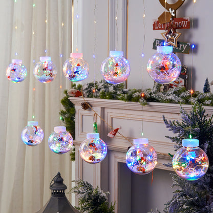 10 قطعة LED عيد الميلاد الستار مصباح الجنية ثلج متمنيا الكرة مصباح سلسلة عيد الميلاد نافذة الديكور عيد الميلاد ضوء الغرفة