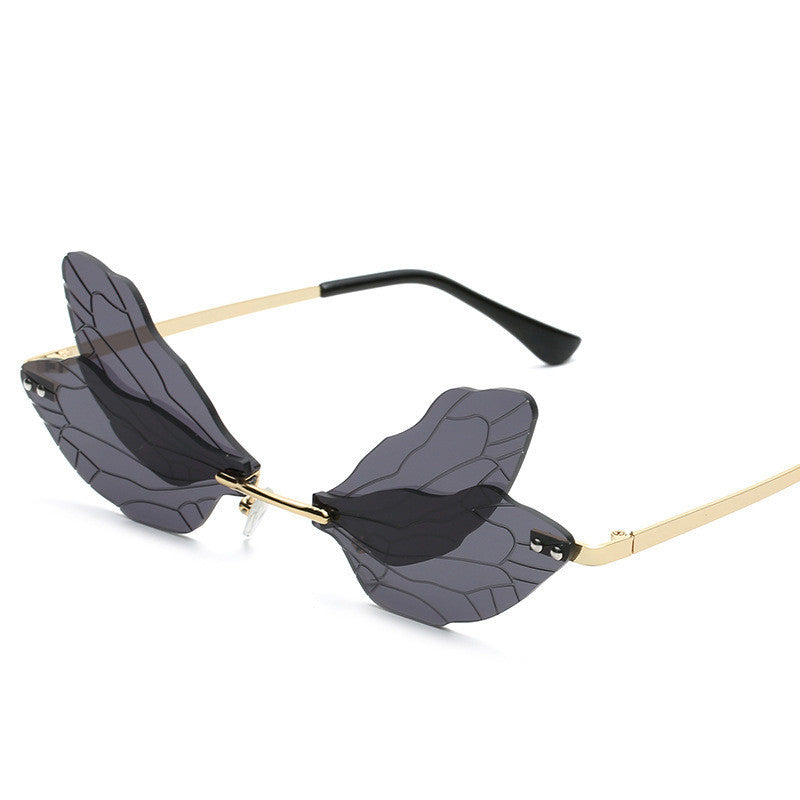 نظارات شمسية بدون إطار للنساء بأجنحة اليعسوب