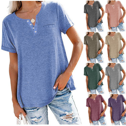 Casual Solid Color Round Neck Loose Long Sleeve T-Shirt