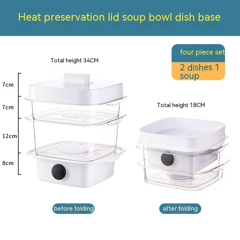 Multi-layer Dish Cover Heat Preservation Kitchen Cover Dining Table Leftover Storage Box Transparent Stack Cooking Hood Steamer