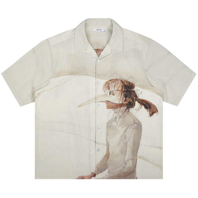 Casual Graphic Print Versatile Short Sleeve Shirt