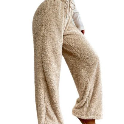 Plush Casual Loose Soft Wool Warm Home Pants