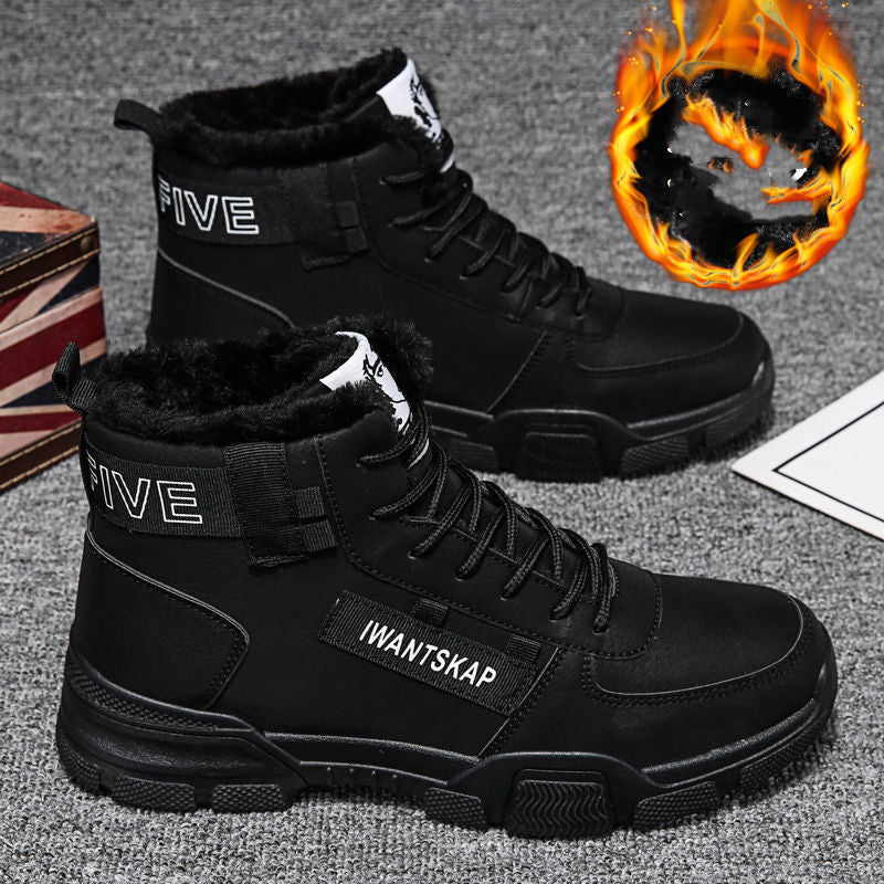 Men's Casual High-top Shoes Tooling Boots Plus Velvet