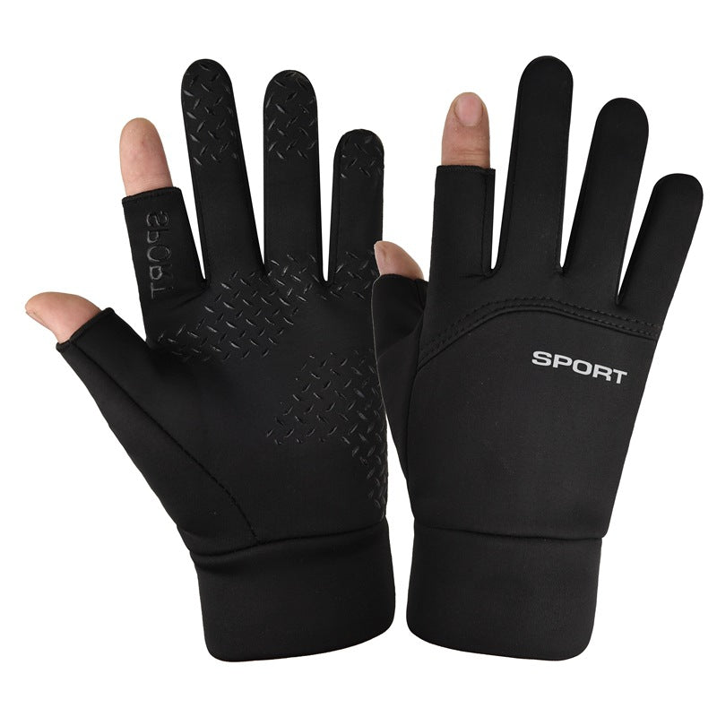 Windproof Waterproof Velvet Warm Waterproof Cycling Non-slip Full Finger Gloves