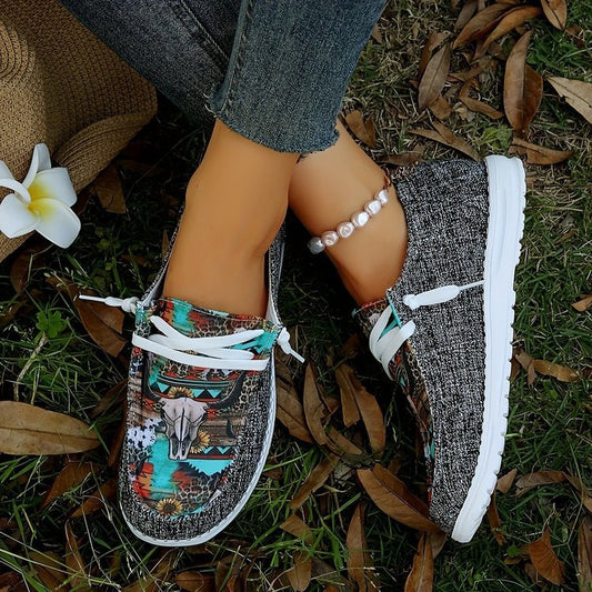 Women's Low-top Casual Lace-up Canvas Shoes