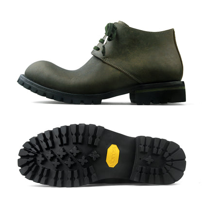 أحذية العمل أحذية رجالية قصيرة جلد طبيعي اليدوية الرجعية