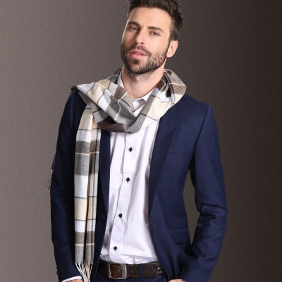 New Europe Fashion Shawl Scarves Men Winter Warm Tartan